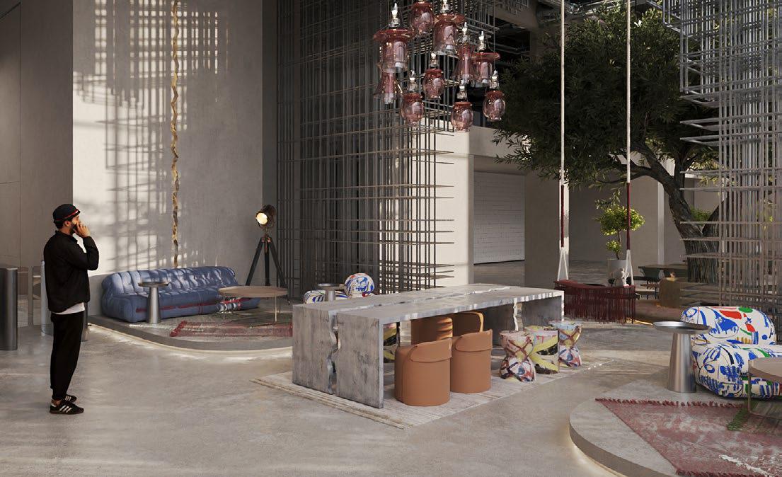 Raw District amenity floor with lifestyle lounge